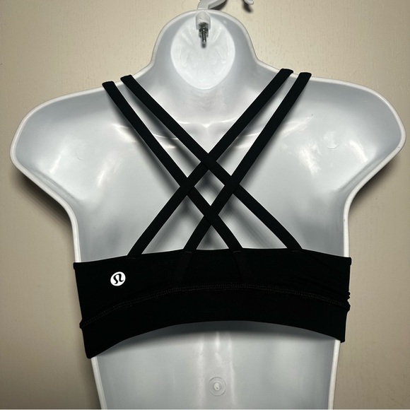 Lululemon Women’s Black Energy Medium Support Gym Yoga Crossback Bra- Size 2 - Picture 7 of 8